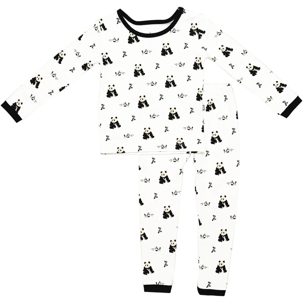 Kyte Baby long sleeve pajamas. Black and white zen panda